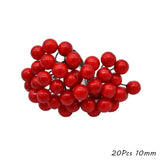 Cifeeo-Red Theme Artificial Flower Cherry Stamen Berries Bundle DIY Christmas Decoration Wedding Cake Gift Box Wreaths Xmas Decor