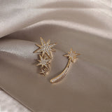 Cifeeo 2023 New Star Moon Earrings Korean Version Asymmetrical High Sense Earrings Fashion Earrings Exquisite Ear Nail