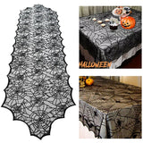 Cifeeo-Halloween Decoration Lace Spider Web Skeleton Skull Tablecloth Black Fireplace Mantel Scarf Event Party Decoration Supplies