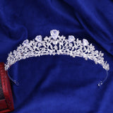 Luxury Noble Crystal Leaf Bridal Jewelry Sets Rhinestone Crown Tiaras Necklace Earrings Set for Bride African Beads Jewelry Sets