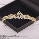 Cifeeo Bridal Crown Golden Wedding Hair Accessories Rhinestone Bride Wedding Tiaras and Crowns Headpiece Diadema Hair Ornament