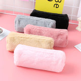 Cifeeo-Back To School Gifts Plush Pencil Case Stationery School Pencil Cases Trousse Scolaire Piornik Solid Color Pen Case Estuches Escolares Pencil Pouch