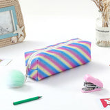 Cifeeo-Back To School Gifts Kawaii Pencil Case Stationery Trousse Scolaire For Girls Rainbow Pencil Bags School Supplies Glitter Pen Case School Pencil Case