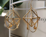 Cifeeo-Geometric Suncatcher Earrings - Astrology Earrings - Celestial Hoop Earrings