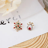 Cifeeo-Christmas gifts New Christmas Deer Stud Earrings for Women Cute Animal Elk Rhinestone Earring Merry Christmas New Year Wedding Jewelry Gifts