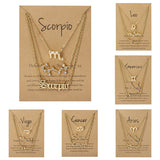 Cifeeo-Christmas Gift New Year's Eve Gift 3Pcs/set 12 Zodiac Sign Necklace For Women 12 Constellation Pendant Chain Choker Birthday Jewelry With Cardboard Card