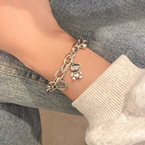 Christmas Gift Handmade Vintage Punk Bear Charm Bracelet &Bangle For Women Wedding  Luxury Jewelry SL031