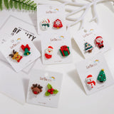 Cifeeo-Christmas gifts Fashion Christmas Ornaments Stud Earrings For Women Santa Claus Snowman Elk Christmas Tree Asymmetry Earring New Year Jewelry