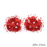 Cifeeo-Red Theme Artificial Flower Cherry Stamen Berries Bundle DIY Christmas Decoration Wedding Cake Gift Box Wreaths Xmas Decor