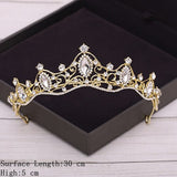Cifeeo Bridal Crown Golden Wedding Hair Accessories Rhinestone Bride Wedding Tiaras and Crowns Headpiece Diadema Hair Ornament