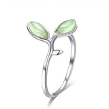 Cifeeo Authentic Alloy Plant Series Flower Butterfly Rings Adjustable Size for Women Luxury Wedding Jewelry GAR021 A06