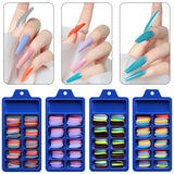 100Pcs False Nail Tips Long Nail Design Full Cover Press on Nails for Manicure Colorful Nails Art Fake Nails With Free Shipping