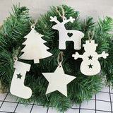 Cifeeo-10pcs/lot Wooden Christmas Tree Hanging Ornament Pendants Christmas Decorations For Home Party New Year Navidad Natal Kids Gift