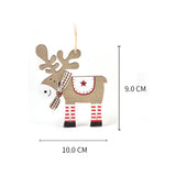 Hand painted deer Christmas Wooden Pendant Elk Xmas Tree Ornaments Hanging Decor DIY Christmas Decorations for Home 2024