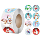 CIFEEO-500PCS CHRISTMAS Stickers Snowman Stickers Printable Label Stickers 8 Patterns Cartoon Reward Stickers Children Toys Gifts