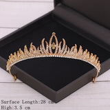Cifeeo Bridal Crown Golden Wedding Hair Accessories Rhinestone Bride Wedding Tiaras and Crowns Headpiece Diadema Hair Ornament