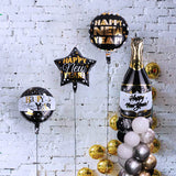 Cifeeo Happy New Year  Balloons New Year Eve Party Decorations Black Gold Wine Bottle Foil Balloon Christmas home decor Air Globos