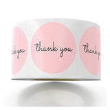 CIFEEO-100-500pcs Thank You Sticker Envelope Seal Scrapbook Sticker Pink Heart Cute Round Sticker Stationery Label Stickers