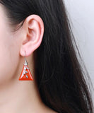 CIFEEO- Sterling Silver Cinnabar Drop Earrings