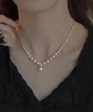 CIFEEO- Modern White Copper Overgild Pearl Zircon Pendant Necklace ZZ072