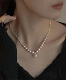 CIFEEO- Modern White Copper Overgild Pearl Zircon Pendant Necklace ZZ072