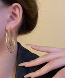 CIFEEO- Novelty Gold Metal Alloy Layered Hoop Earrings ZZ054