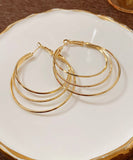 CIFEEO- Novelty Gold Metal Alloy Layered Hoop Earrings ZZ054