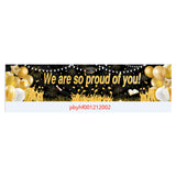 CIFEEO-2024 Happy Graduation Door Banner Black Gold Outdoor Hanging Banner Congrats Grad Prom Party Photography Background Decorations