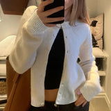 business casual outfits Simple Style Basic Solid Color Woolen Cardigan Small Coat for Women 2024 Autumn and Winter American Hot Girl Outer Sweater for Women