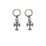 Cifeeoshop christmas outfit men Christmas gifts idea Dark Retro Cross Ear Studs Earless Ear Clip Japanese and Korean Simple Trendy Cool Men and Women Ear Buckle
