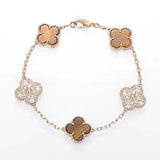 Cifeeo - Red Agate Clover Female Pork Belly White Shell Bracelets