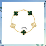Cifeeo - Red Agate Clover Female Pork Belly White Shell Bracelets
