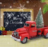 Cifeeoshop christmas aesthetic Christmas gifts idea for kid Decorative Red Metal Truck Decoration Christmas Decoration Gift Vintage Red Truck