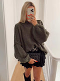 christmas outfit men Women's Autumn Elegant round Neck Simple Style Thin Sweater