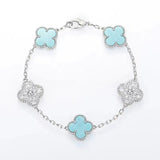 Cifeeo - Red Agate Clover Female Pork Belly White Shell Bracelets