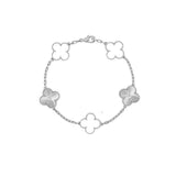 Cifeeo - Red Agate Clover Female Pork Belly White Shell Bracelets