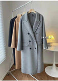 winter outfits men Double-Sided Cashmere Coat Long Loose Suit Collar over the Knee Woolen Coat High-Grade