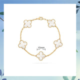 Cifeeo - Red Agate Clover Female Pork Belly White Shell Bracelets
