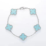 Cifeeo - Red Agate Clover Female Pork Belly White Shell Bracelets