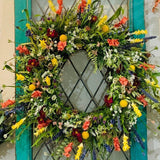 Buycifeeo autumn home Texas Wildflower Garland Spring and Summer Garland Front Door Simulation Dried Flower Garland Buttercup Fresh Green Plant Eternal Flower