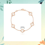 Cifeeo - Red Agate Clover Female Pork Belly White Shell Bracelets