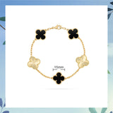 Cifeeo - Red Agate Clover Female Pork Belly White Shell Bracelets