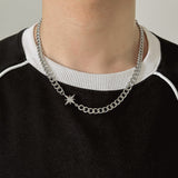 Cifeeoshop christmas outfit men Christmas gifts idea winter outfits 2024 Manxing Necklace Men's Trendy Light Luxury Niche Hip Hop Style Couple Boys Female Clavicle Chain