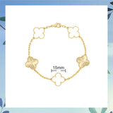 Cifeeo - Red Agate Clover Female Pork Belly White Shell Bracelets