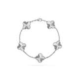 Cifeeo - Red Agate Clover Female Pork Belly White Shell Bracelets