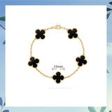 Cifeeo - Red Agate Clover Female Pork Belly White Shell Bracelets