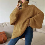 christmas outfit men Retro Lazy Style Thickened Turtleneck Sweater for Women 2024 Autumn and Winter Loose Western Style Solid Color Sweater Top Trendy 