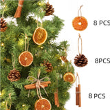 Cifeeoshop christmas tree aesthetic Christmas decorations Christmas Tree Decoration 24pcs Dried Flower Orange Slice Pine Cone Christmas Pendant DIY Decoration Cyber Monday 2024