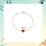 Cifeeo - Red Agate Clover Female Pork Belly White Shell Bracelets