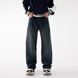 90s streetwear New Loose Straight Jeans Men's American Retro Lazy High Street Casual Wide-Leg Pants